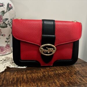 Coach Georgie colorblack Red and Black Crossbody Bag